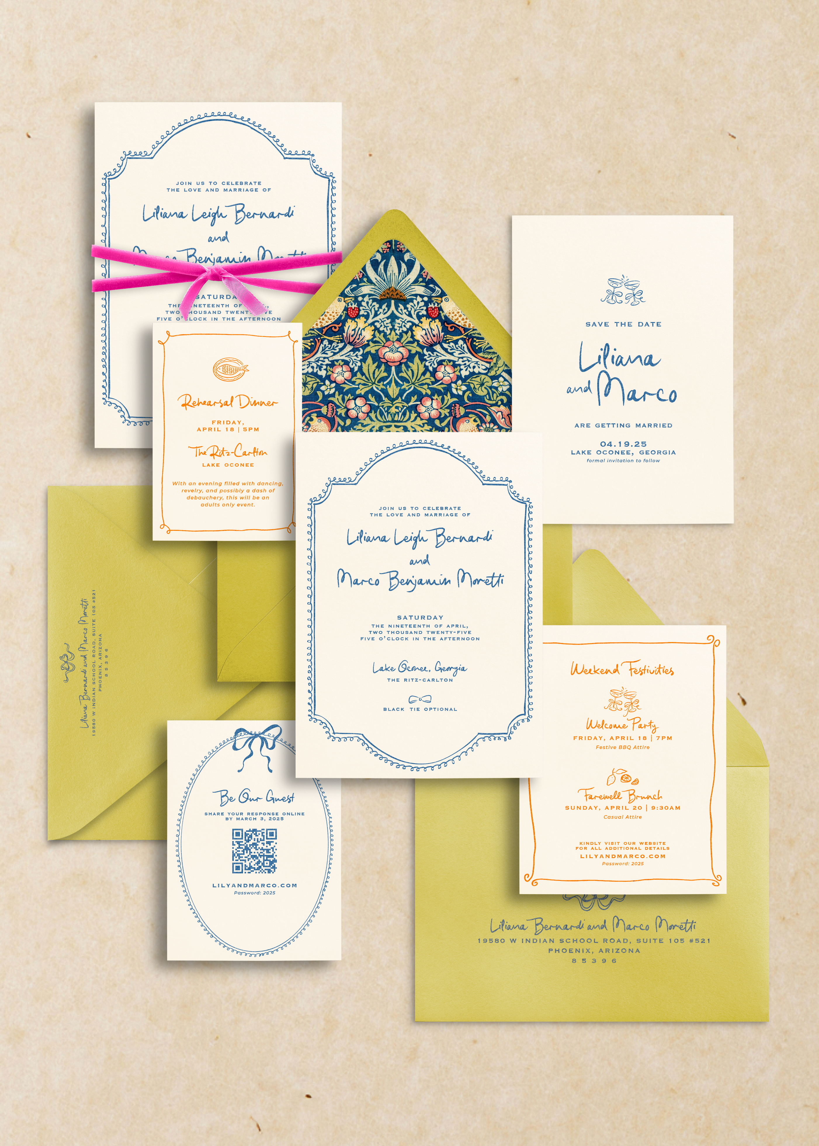 Liliana Suite | Semi-Custom Wedding Invitations from Leighwood