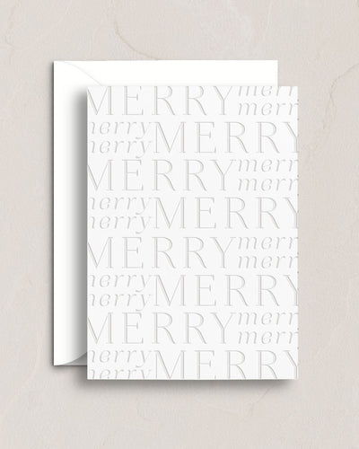 Merry Letterpress Holiday Card from Leighwood Design Studio