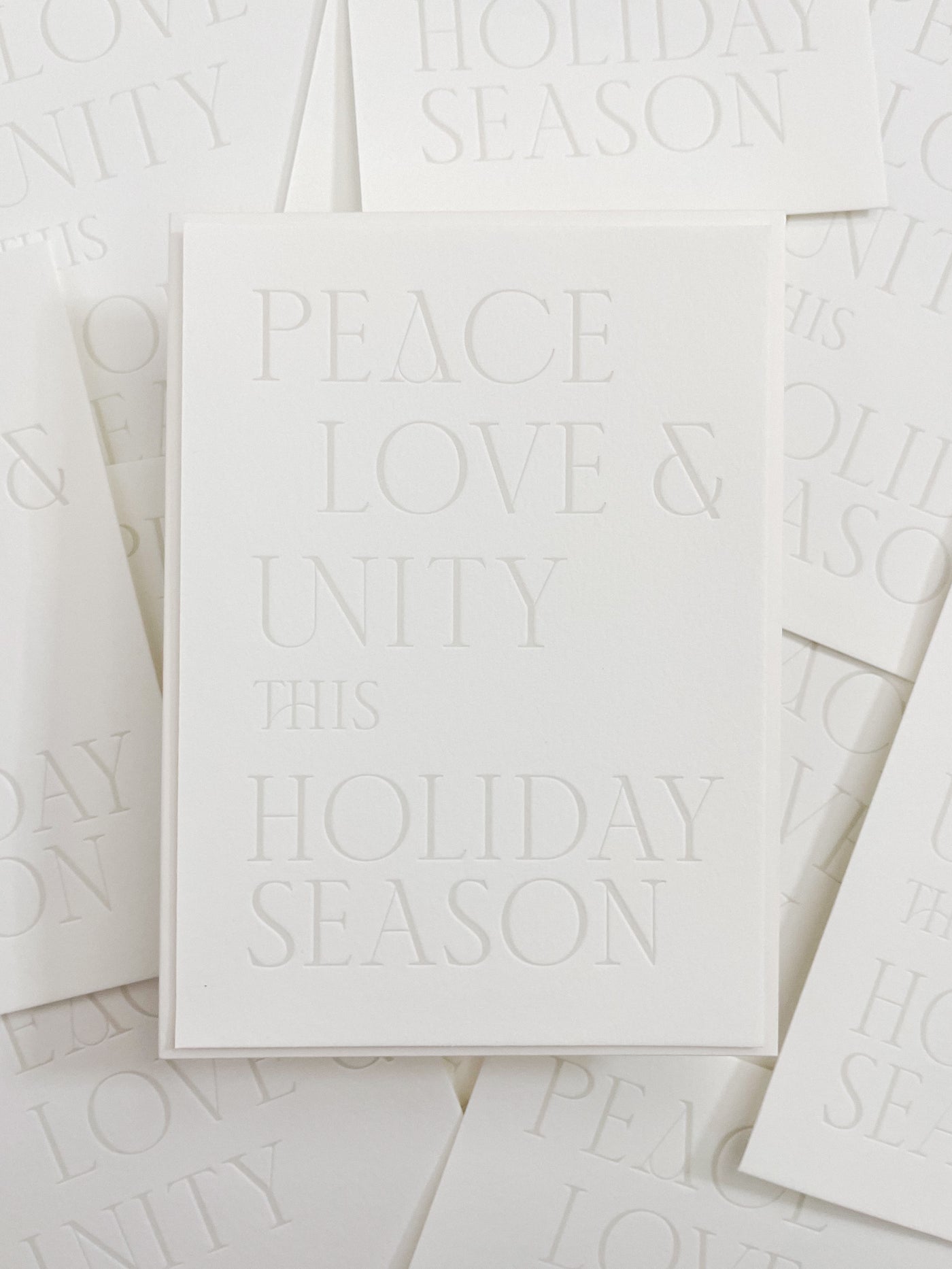 Peace, Love + Unity Letterpress Card