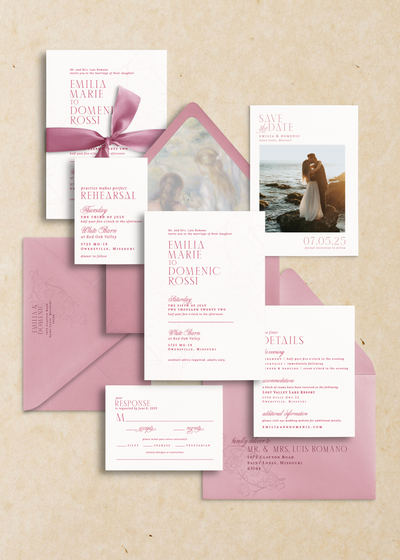 Emilia Semi-Custom Wedding Invitation Suite