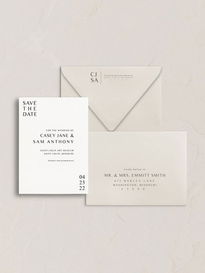 Casey Semi-Custom Wedding Invitation Suite from Leighwood Design Studio