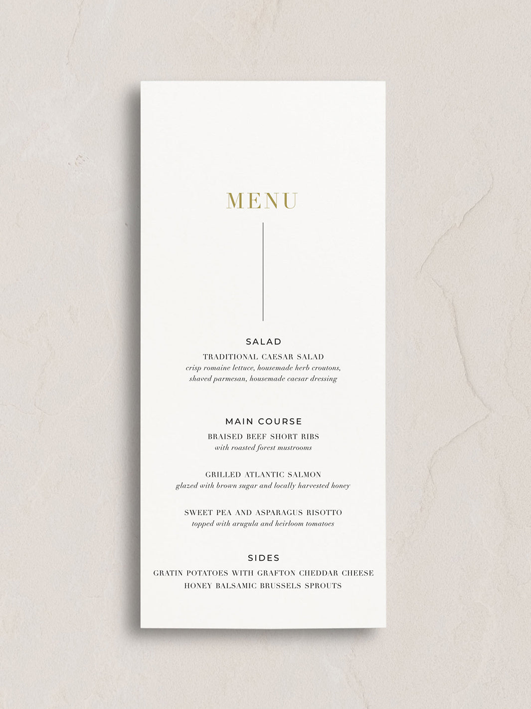 Kingston Menu from Leighwood Design Studio