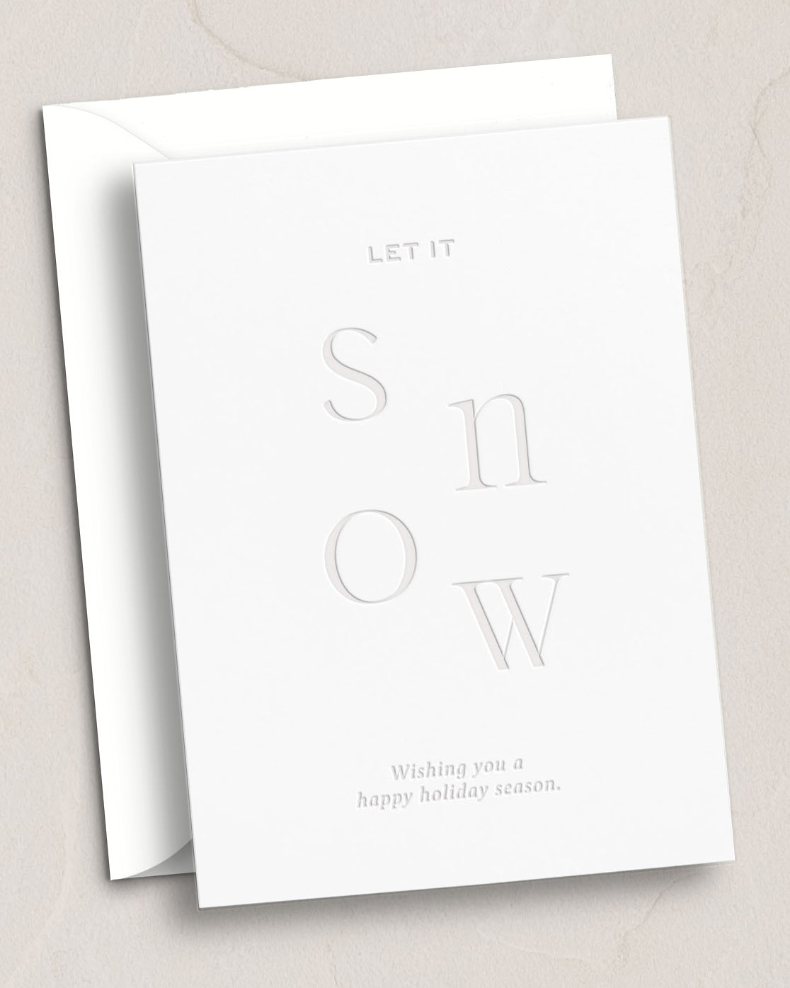 Let It Snow Letterpress Holiday Card from Leighwood Design Studio