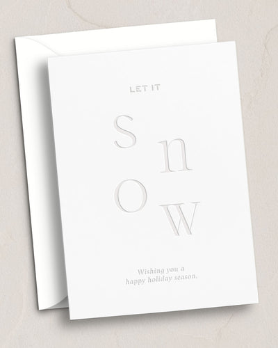 Let It Snow Letterpress Holiday Card from Leighwood Design Studio