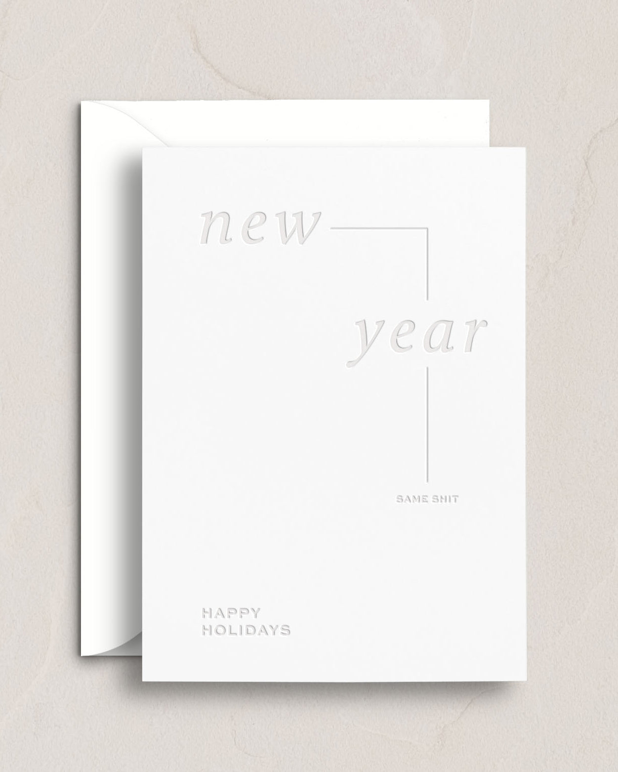 New Year, Same Shit Letterpress Holiday Card from Leighwood Design Studio