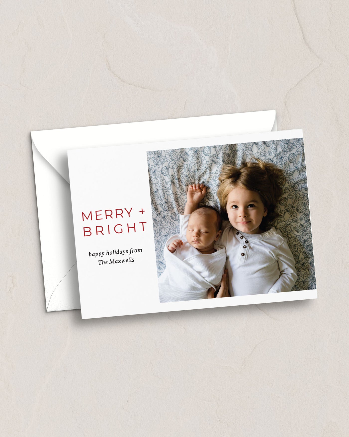 Merry + Bright Photo Card from Leighwood Design Studio