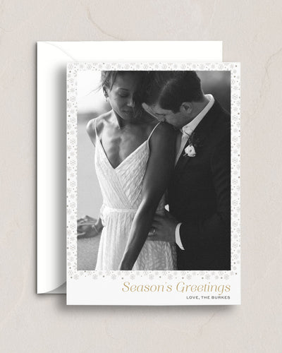 Season's Greetings Snowflake Photo Card from Leighwood Design Studio