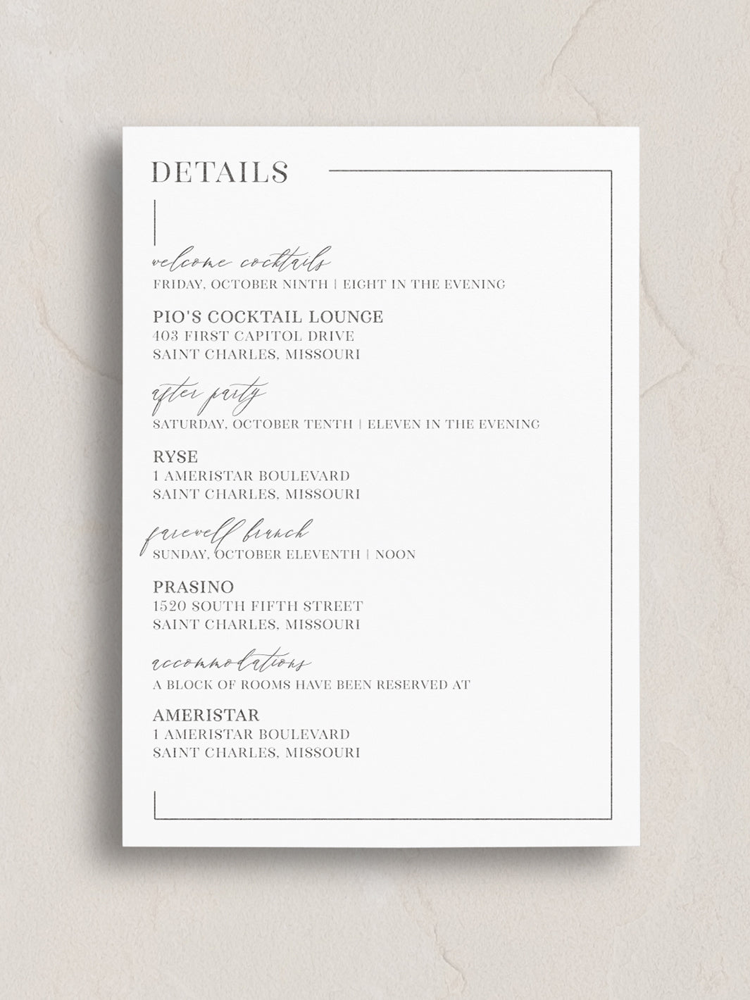 Lora Semi-Custom Wedding Invitation Suite from Leighwood Design Studio