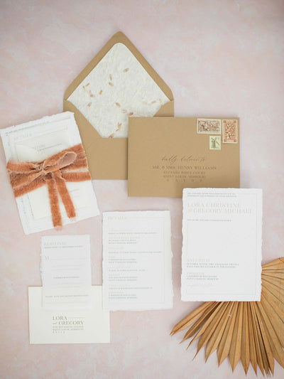 Lora Semi-Custom Wedding Invitation Suite from Leighwood Design Studio