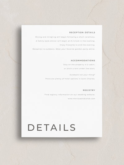 Marissa Semi-Custom Wedding Invitation Suite from Leighwood Design Studio