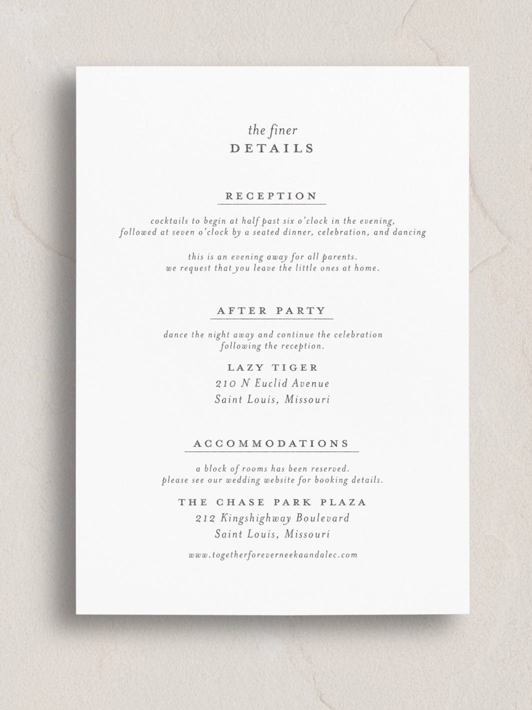 Neeka Semi-Custom Wedding Invitation Suite from Leighwood Design Studio